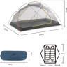 Палатка NATUREHIKE MONGAR NH19M002-J 210T двухместная, синяя Navy Blue 6975641880998