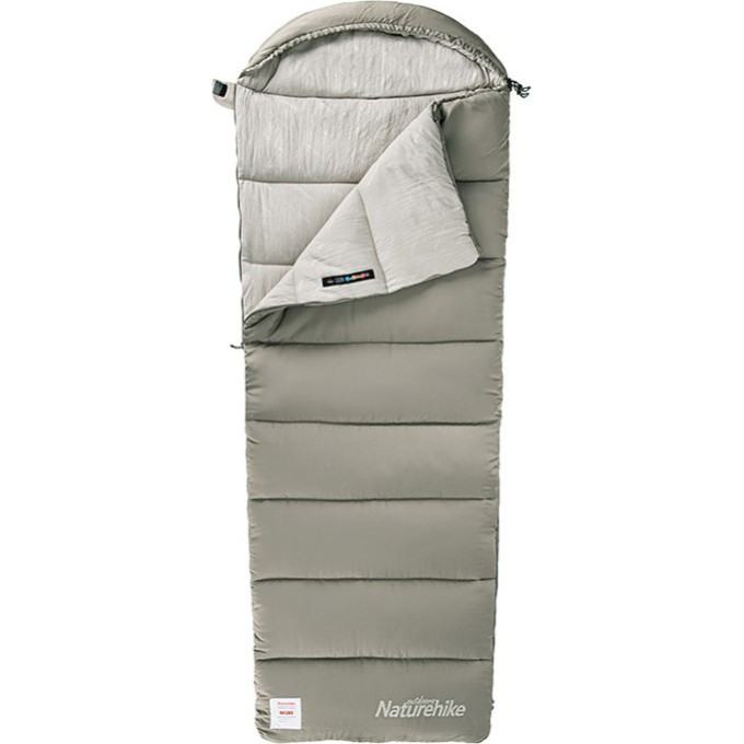 Ультралёгкий спальный мешок NATUREHIKE NH20MSD02 M300 хлопковый с капюшоном весна осень зеленый, молния справа 6975641885511